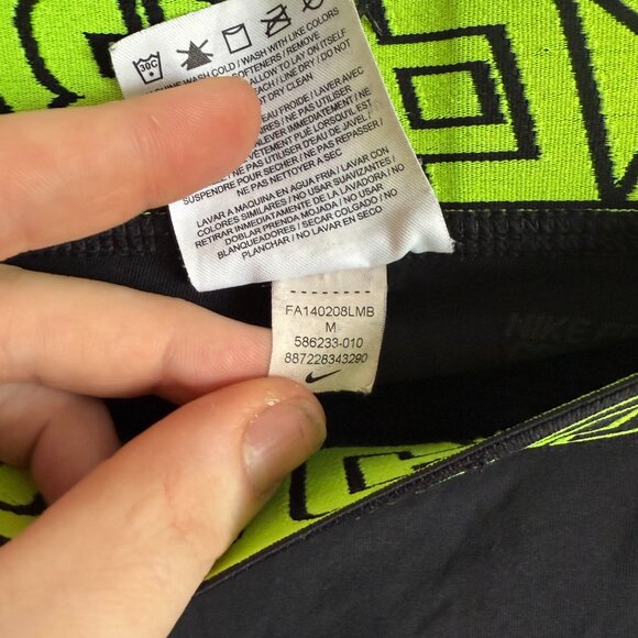 Nike Pro Combat Hyperwarm Compression Tights M Black Neon Green - Picture 5 of 6